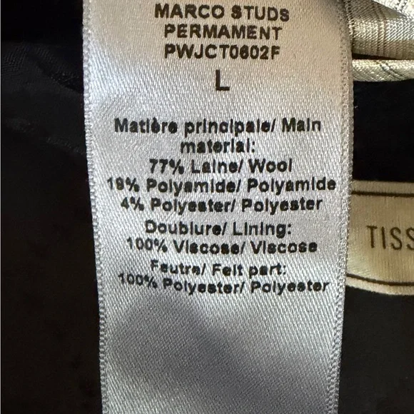 Zadig & Voltaire Black Wool Coat - with metal stud detail along collar and cuffs - Picture 8 of 8